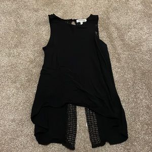 Monteau black lace-back top